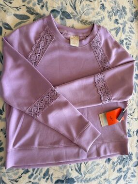 Freely Lavender Lace Inset Kid’s Sweatshirt Size Large